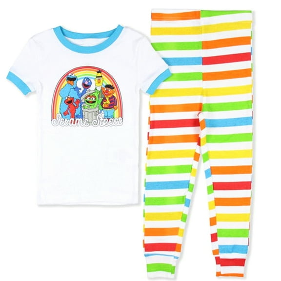 Sesame Street Gang Little Kid's Toddler Pajama Set 4T
