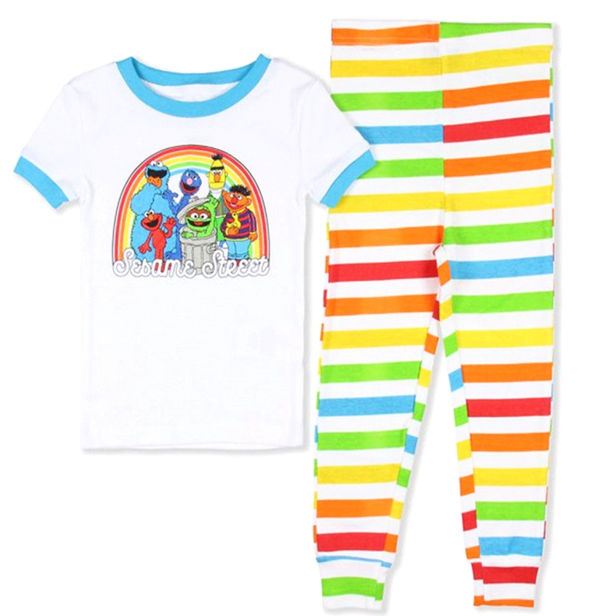 Sesame Street Gang Little Kid's Toddler Pajama Set 5T