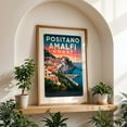 thumbnail image 4 of Vintage Travel Poster of Positano: Italian Charm - Positano Campania Italy Illustration Oak Framed Wall Art Print 16 x 24 inches, 4 of 59