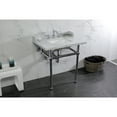thumbnail image 4 of Kingston Brass LMS3030MBSQ1 Pemberton 30" Carrara Marble Console Sink with Brass Legs (8-Inch, 3-Hole), Carrara Marble White/Polished Chrome, 4 of 8