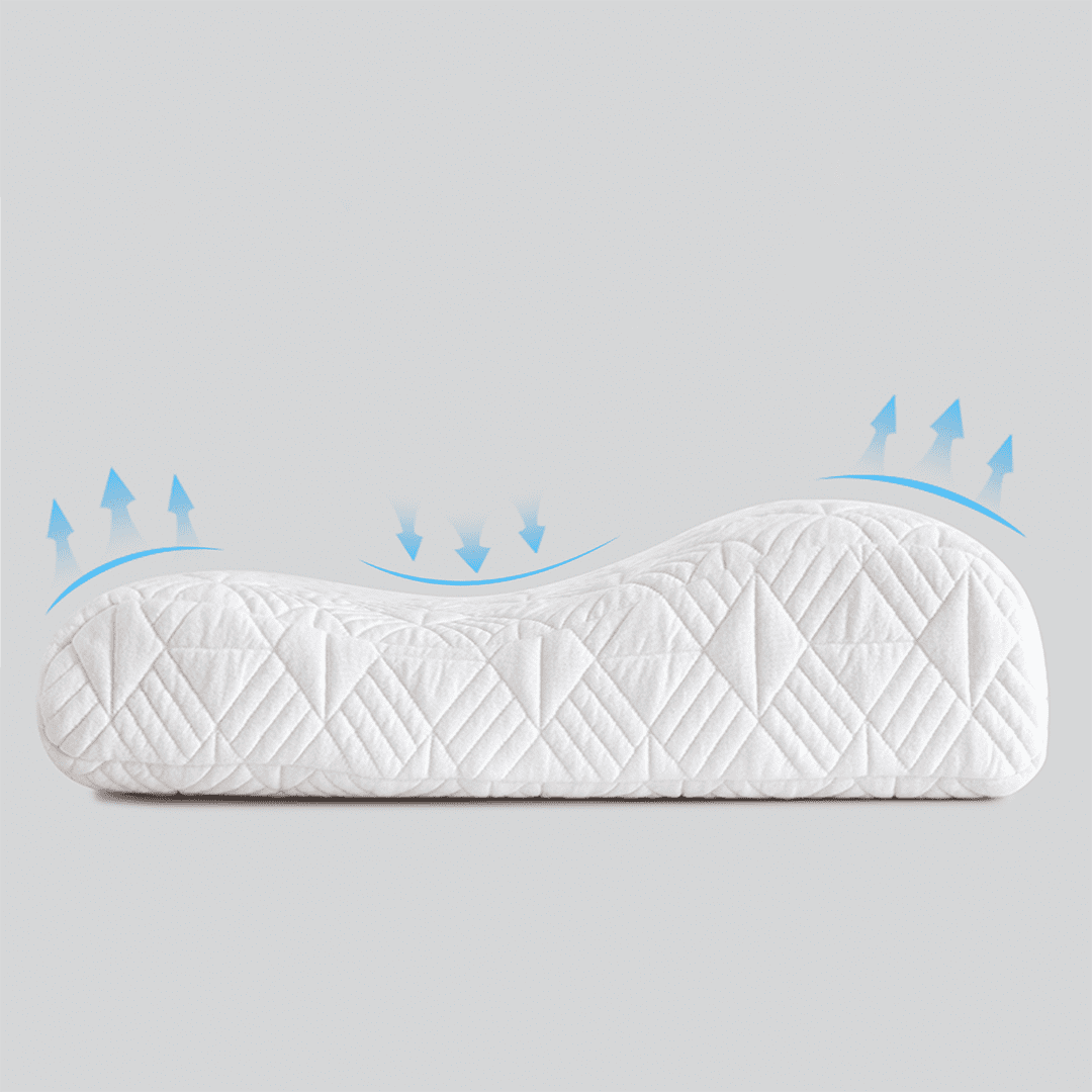 3-Level Orthopedic Memory Foam Pillow for Neck Support - Adjustable Cervical Contour Pillow (14"x24")