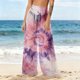 thumbnail image 5 of Pantalones de playa de gasa ligeros para mujer con protección solar, pantalones anchos de estilo bohemio estampados, blusa para mujer, 5 of 7
