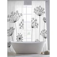 thumbnail image 5 of Black Dandelion Sheer Curtains 96 Inch Length 2 Panels Set Window Treatments, Spring Country Modern Minimalist Flower Rod Pocket Semi Curtains for Living Room/Bedroom/Kitchen Décor, 104"W x 96"L, 5 of 7