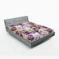 thumbnail image 2 of Ambesonne Floral Fitted Sheet, Wild Flowers Scene Print, King Size, Purple Mustard and Lime Green, 2 of 5