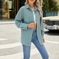 thumbnail image 7 of Fsqjgq Blouse Womens Tops Green Shirt Button Down Long Sleeve Shirts for Women Plus Size Summer Outfits 2024 New Aut Umn and Winter Solid With Lapel Button Long Sleeve Loose Shirt Cute Shirts, 7 of 7