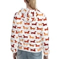 thumbnail image 7 of Daiia Dachshund Walking Pattern Women's Fashion Hoodies & Sweatshirts with Kangaroo Pocket Hooded Sweatshirt with Eye-catching Drawstrings-X-Large, 7 of 7