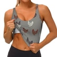 thumbnail image 3 of Picia Rooster Sports Bra for Women,Padded Strappy Sports Bras Medium Support Yoga Bra with Removable Cups,Running Yoga Bra-X-Large, 3 of 9