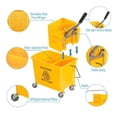 thumbnail image 6 of Cleaning Bucket with Wheels - 5 Gallon Yellow Mop Bucket with Wringer - Heavy Duty Plastic Utility Bucket for Home, Kitchen, and Garage - Rolling Janitorial Bucket, 6 of 6
