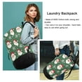 thumbnail image 6 of RMDQTR Durable Large Laundry Backpack with Drawstring Closure Ideal for Laundry Trips,Travel&Camping Green Cartoon-style Santa, 6 of 7