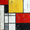 Block Abstract, variant on Mondrian Abstract Canvas Print，Geometric Wall Decor for Living Room Bedroom Office Hallway Kitchen Dining Room