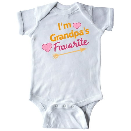 

Inktastic I m Grandpa s Favorite with Arrow and Hearts in Pink Gift Baby Boy or Baby Girl Bodysuit