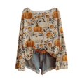 thumbnail image 2 of YVNAURA Halloween Pullover Sweater for Women Plus Size Pumpkin Witch Graphic Knit Top Loose Fit Crew Neck Long Sleeve Casual Fall Winter Spooky Season Shirt 1 Pack, Pink,XXXL, 2 of 3