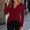 Wine, variant on jjayotai Women's Soft V Neck Ribbed Knit Shirts Basic Long Sleeve Tops Comfortable Long Sleeve Shirts Tunic Blouse Clothes