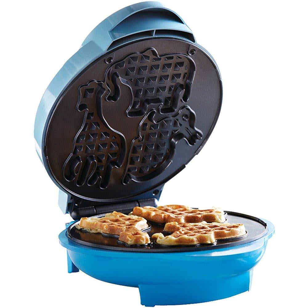 Brentwood Animal Shape Waffle Maker Machine, NonStick, Blue
