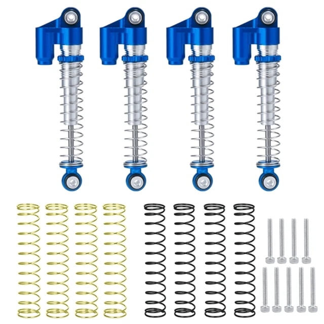 Amortiguador trasero delantero Vogacara aleación de aluminio 1/24 Axial SCX24 RC azul