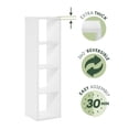 thumbnail image 3 of Furinno CUBICLE Book Shelf, 4-Cube Vertical Thick Frame Bookshelf, Horizontally & Vertically Reversible Bookcase with Open Back, 14.6 x 15.9 x 58, for Living Room, Bedroom, Home Office, Plain White, 3 of 5
