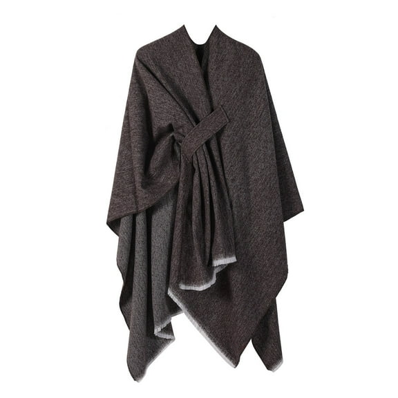 Hauaitttt Women Solid Color Knitted Shawl Scarf Warm Autumn Winter Cape for Style and Comfort Blanket Winter Scarfs for Women Shawl Wraps for Women Petite Vintage Wool Cloak Vintage Coat Women