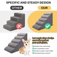 thumbnail image 2 of Dog Stairs For Bed And Couch  Non-slip 5-step Pet 24" High Sofa Foam Ramp - Small Pets Dogs Cats With Joint, 2 of 8