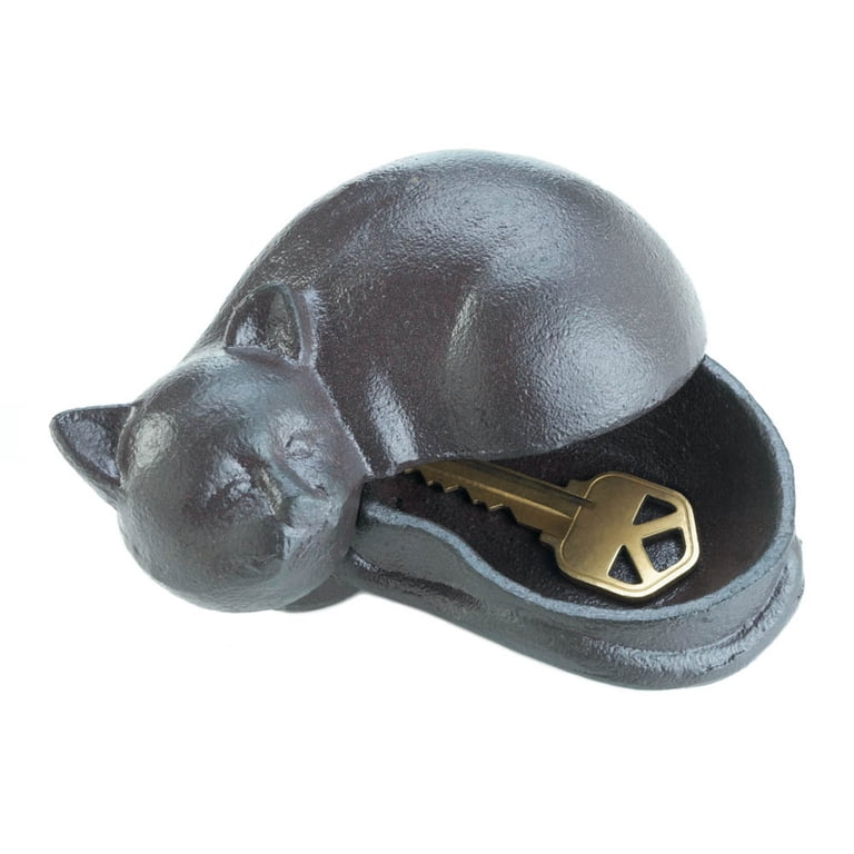 Cast Iron Cat Family Key Holder Wall Rack - 5 Hook Decorative Key Hanger With Retro Design