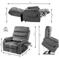 thumbnail image 7 of Power Lift Recliner Chair for Adults, HSUNNS Elderly Lay Flat Velvet Recliners with Massage Heating, Electric Recliner for Living Room, Extended Footrest, Wireless Charging , USB Ports, Cup Holder, 7 of 7