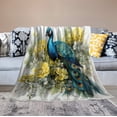 thumbnail image 6 of Peacock Flowers Watercolor Flannel Blanket for Home 50"x60" Peacock Feathers Animal Wild Colorful Elegant Soft Warm Cozy Fleece Holiday Throw Blanket for Couch Bed Throw Blanket for Adults And Kids, 6 of 8