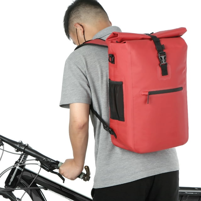 Bicycle bag 3-in-1 Waterproof Bike Pannier Rear Rack Bag Shoulder Bag Outdoor Cycling Commuting Bag Pack with Laptop Compartment