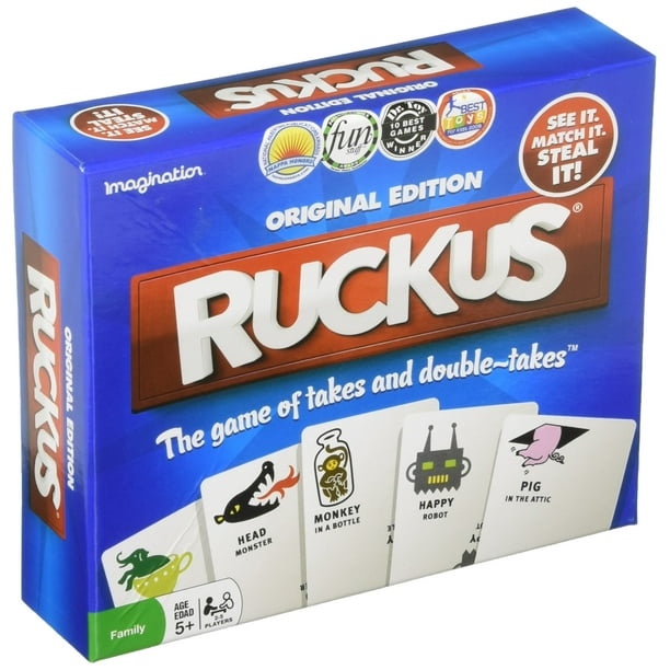 Ruckus Edición original Juego de robo de cartas de acción de ritmo rápido Agilidad de pensamiento y coordinación mano-ojo Diversión familiar Juego de grupo y fiesta Edades 5 2-5 jugadores
