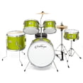 thumbnail image 2 of Ashthorpe 5-Piece Complete Junior Drum Set with Brass Cymbals and Drummer's Throne - Green, 2 of 7