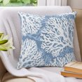 thumbnail image 3 of Pillow Covers 16x16 Set of 2, Lake Blue Coral Coastal Throw Pillow Covers Decorative Couch Cushion Cover, Summer Beach Nautical Ocean Microfiber Soft Square Pillowcases for Bedroom Living Room Sofa, 3 of 9