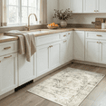 thumbnail image 3 of 2x3 Farmhouse Rug, Machine Washable, Non-Slip Stain-Resistant Low-Pile Modern Abstract Area Rugs for Entryway, Kitchen, Bedroom, Bathroom -Grey and Green, 3 of 5