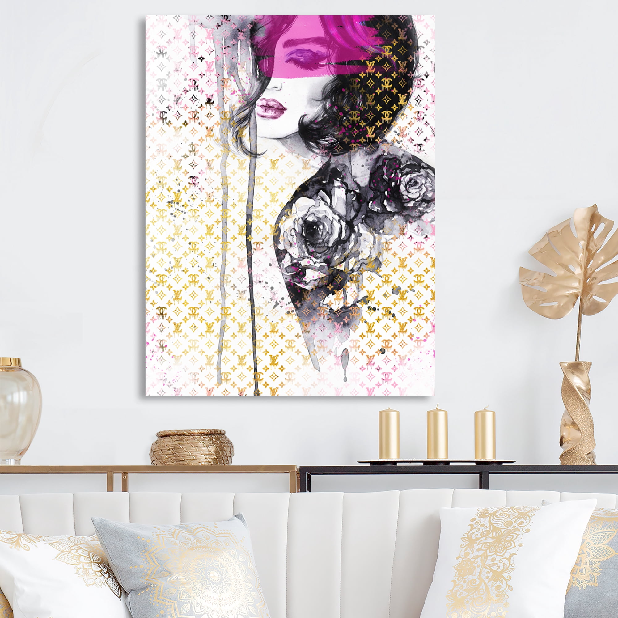Designart Luxurious Femela Sketch I Canvas Wall Art
