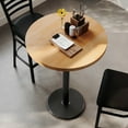 thumbnail image 3 of Flash Furniture 30" Round Solid Wood Commercial Indoor Tabletop in Natural with 18" Round Bar Height Rust-Resistant Black Cast Iron Base, 3 of 10