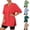 Summer shirts for women Brick Red, variant on Oversized Tshirts Short Sleeve Side Split Crewneck Tops Casual Summer Workout Gym Baggy Basic Tee Khaki XXL