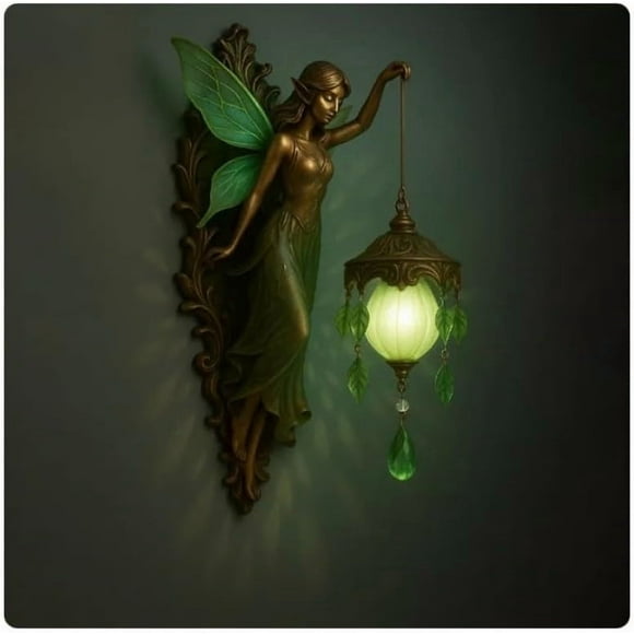 Ke1Clo Vintage Mermaid Wall Sconce With Lantern, Antique Themed Night Light, Battery Operated Wall Lamp For Bedroom Living Room Nautical Decor