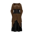 thumbnail image 6 of Renaissance Dress Women 2026 Halloween Long Sleeve Off The Shoulder Medieval Dress Flowy Maxi Dresses Coffee M, 6 of 9