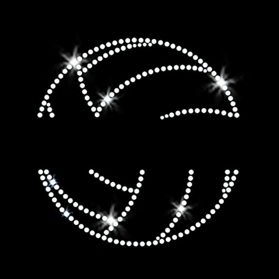 Volleyball Split Sparkly Bling Clear Crystals Iron-on Rhinestone Heat Transfer by JCS Rhinestones