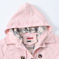 thumbnail image 5 of Gelikeya Kids Trench Coat Hooded Long Sleeve Jacket Notched Collar/Lapel Collar with Pocket Boys Girls Winter Clothing (Z01 Light Pink & 9-10 Years), 5 of 8