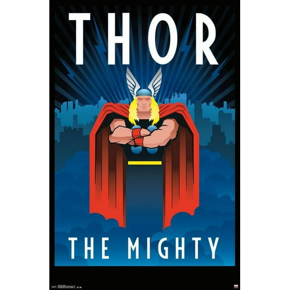 Marvel Comics - Thor - Art Deco Wall Poster, 22.375" x 34"