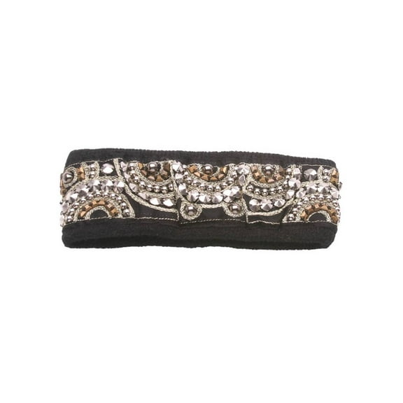 Womens Bejeweled Fashion Headband - Black