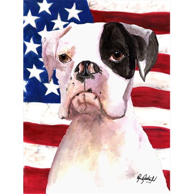 Carolines Treasures RDR3001CHF Cooper États-Unis Drapeau Américain Boxer Drapeau Toile Maison Taille