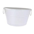 thumbnail image 2 of Esquirla Ice Bucket Beverage Tub Round Lightweight Organizer Metal Drink Storage Bucket for Chilling Bar Champagne Cocktails White, 2 of 8