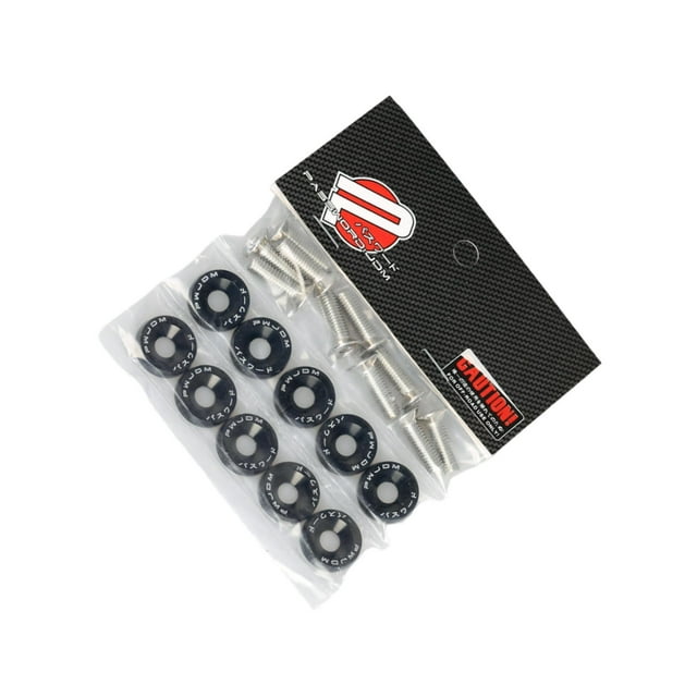Ruiboury M6 for Fender Washers Spare Part High Reliability Sturdy Engine Bay Dress up Kit Black Black