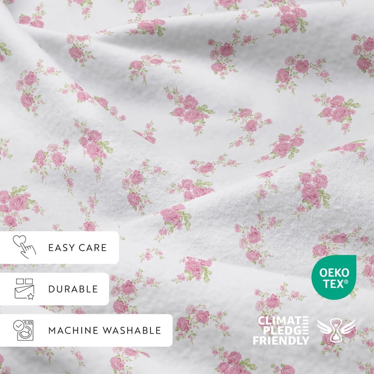 Comfort Canopy 4-Piece Queen Flannel Sheet Set, Rose Bunch photo 3