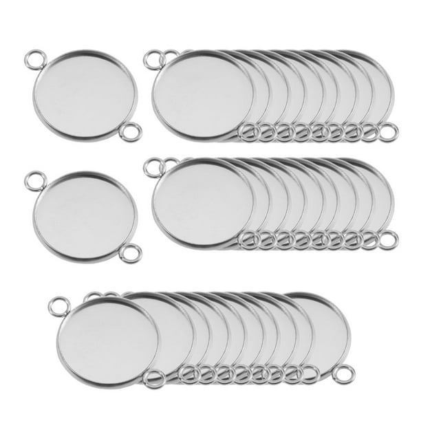 30 Piezas Bisel Cabujón Bandeja En Blanco Colgante Joyería Fabricación Plata Antigua 10mm Sunnimix Bandejas colgantes