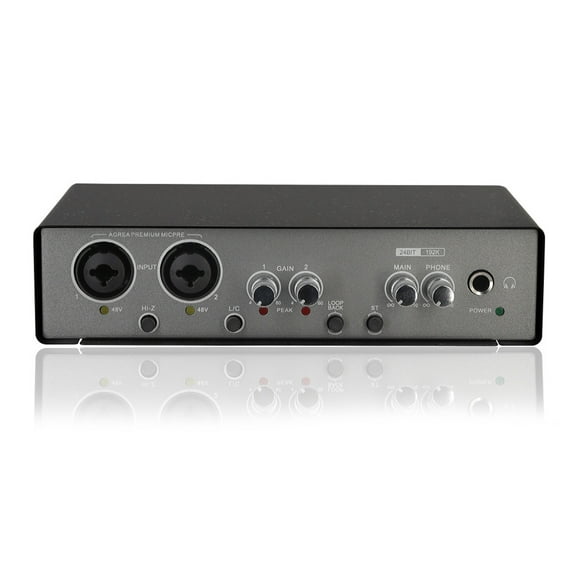 USB Audio Interface Mixer with 24bit/192KHz Sampling Rate, 48V Phantom Power, Type-C Port, Ideal for Instrument Recording and Video Production