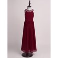 thumbnail image 6 of iiniim Junior Kids Bridesmaid Chiffon Dress Flower Girls Dress Halter Neck Evening Gown for Pageant Wedding Party Burgundy 16, 6 of 7