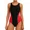 Red, variant on ANFERRY Women's One Piece Swimsuit Tummy Control High Cut Bathing Suit Color Block Racerback Sporty Swimwear