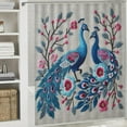 thumbnail image 5 of JRXY Beautiful Peacock Shower Curtain Multiple Sizes White, 5 of 6
