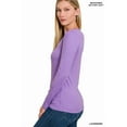 thumbnail image 2 of Zenana Plus Size Brushed Microfiber V-Neck Long Sleeve Lightweight Tee Shirt Top, 2 of 5