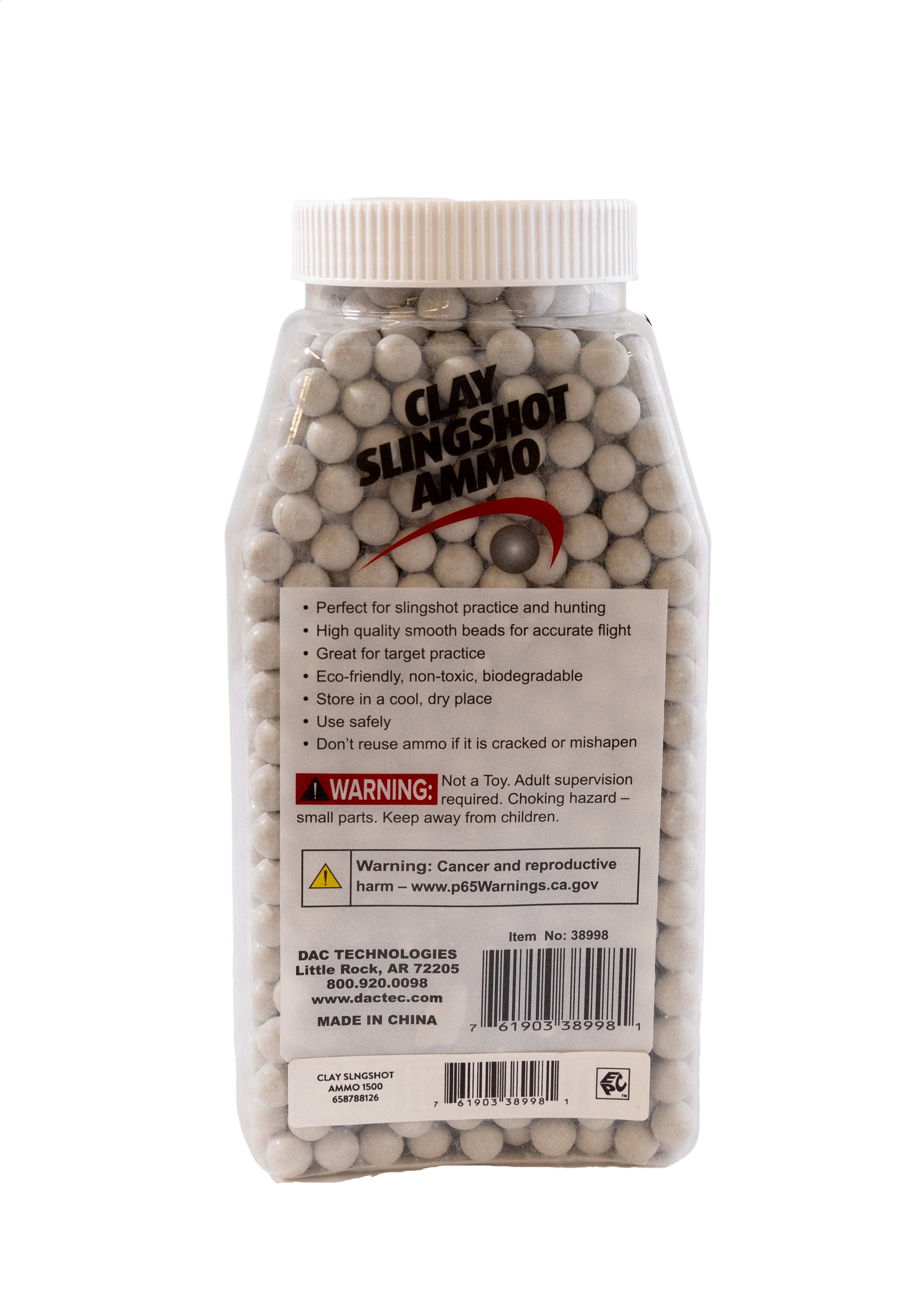 (2 pack) DAC 3/8" Clay Slingshot Ammo 1500ct (Model 38998)